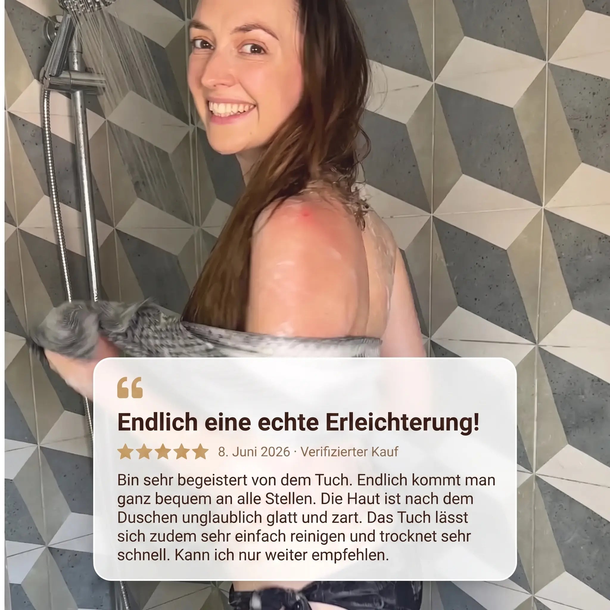 Premium Hammam Peeling Duschtuch™ aus Bambusfaser, Aktivkohle & AG+ Silberionen
